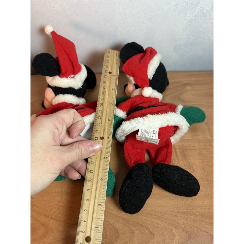 Mickey & Minnie Mouse Santa Disney Store Mini Bean Bag Plushes 9” - Picture 6 of 6